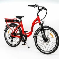 Roodog Chic Grande Ladies Step Through Hybrid Electric Bike, 10Ah, 26" Wheel, 7 Speed - Gloss Red - Image 3