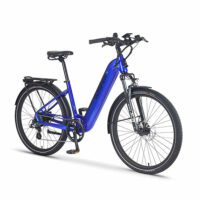 Wisper Wayfarer H7 Hub Drive Step Through Hybrid Electric Bike Full Throttle, 27.5" Wheel - Sky Blue - Image 2