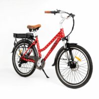 RooDog Polka Dot Step Through Hybrid Electric Bike - Red Polka - Image 2