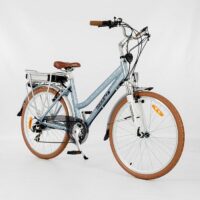 RooDog Polka Dot Step Through Hybrid Electric Bike - Retro Blue Polka - Image 2