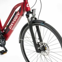 Oxygen S-Cross ST MKII Ladies Step Through Electric Hybrid Bike - 24 Speed, Red - Image 6