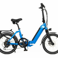 RooDog Cosmo Folding Electric Bike, 20" Wheel, 13.2Ah Integrated - Metallic Blue - Image 2