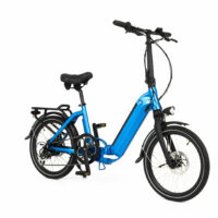 RooDog Cosmo Folding Electric Bike, 20" Wheel, 13.2Ah Integrated - Metallic Blue - Image 3