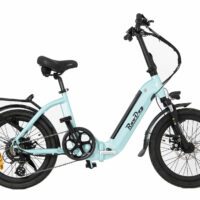 RooDog Cosmo Folding Electric Bike, 20" Wheel, 13.2Ah Integrated - Metallic Mint Green - Image 2