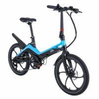 Li-Fe Flo Folding Electric Bike, 20" Wheel, 7.8Ah Integrated Battery - Gloss Black/Blue - Image 2