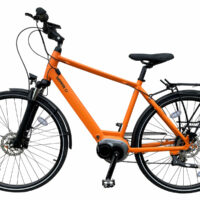 Batribike Gamma-X Crossbar Hybrid Electric Bike, 28" Wheel - Orange - Image 2