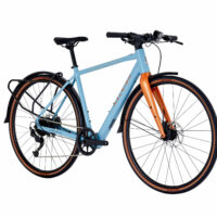 Raleigh Trace Urban Commuter Electric Bike, 700c Wheel - Sky Blue/Orange - Image 2