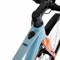 Raleigh Trace Urban Commuter Electric Bike, 700c Wheel - Sky Blue/Orange - Image 9