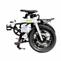 E-Go Lite Mini Compact Folding Electric Bike, 16" Wheel, Single Speed - Metallic White - Image 3