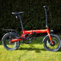 E-Go Lite Mini Compact Folding Electric Bike, 16" Wheel, Single Speed - Gloss Red - Image 2