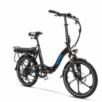 Ampere Alter Low Step Folding Electric Bike, 20 Wheel - Matt Black/Blue - Image 2