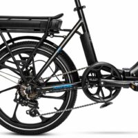 Ampere Alter Low Step Folding Electric Bike, 20 Wheel - Matt Black/Blue - Image 3