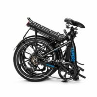 Ampere Alter Low Step Folding Electric Bike, 20 Wheel - Matt Black/Blue - Image 5