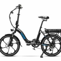 Ampere Alter Low Step Folding Electric Bike, 20 Wheel - Matt Black/Blue - Image 6