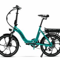 Ampere Alter Low Step Folding Electric Bike, 20 Wheel - Turquoise - Image 3