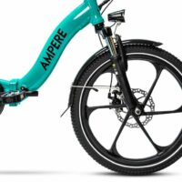 Ampere Alter Low Step Folding Electric Bike, 20 Wheel - Turquoise - Image 5