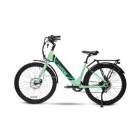 Ampere Deluxe 26" Step Through Hybrid Electric Bike - Mint Green - Image 2