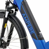 Ampere Deluxe Pro Hybrid Step Through Electric Bike, 700c Wheel - Blue - Image 4