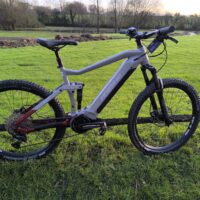 Ex-Demo Haibike AllTrail 5 Full Sus Electric Mountain Bike, 27.5" Wheel, Yamaha PW-ST, 48cm Frame - Grey/Red - Image 2