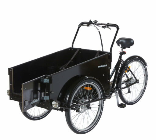 AMCargoBikes Curve Dog Friendly Cargo Electric Tricycle - Black - Updated Front Opening Model